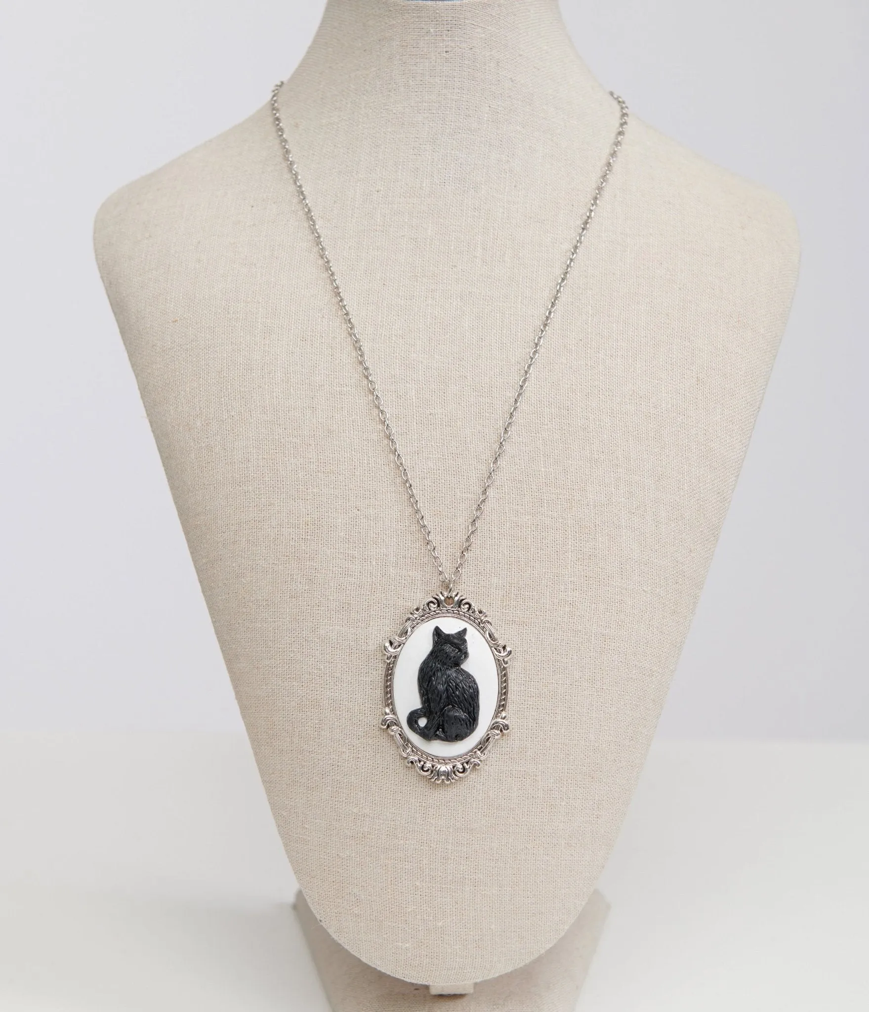 Black Cat Goth Halloween Pendant Necklace sold by Unique Vintage product image thumbnail 3