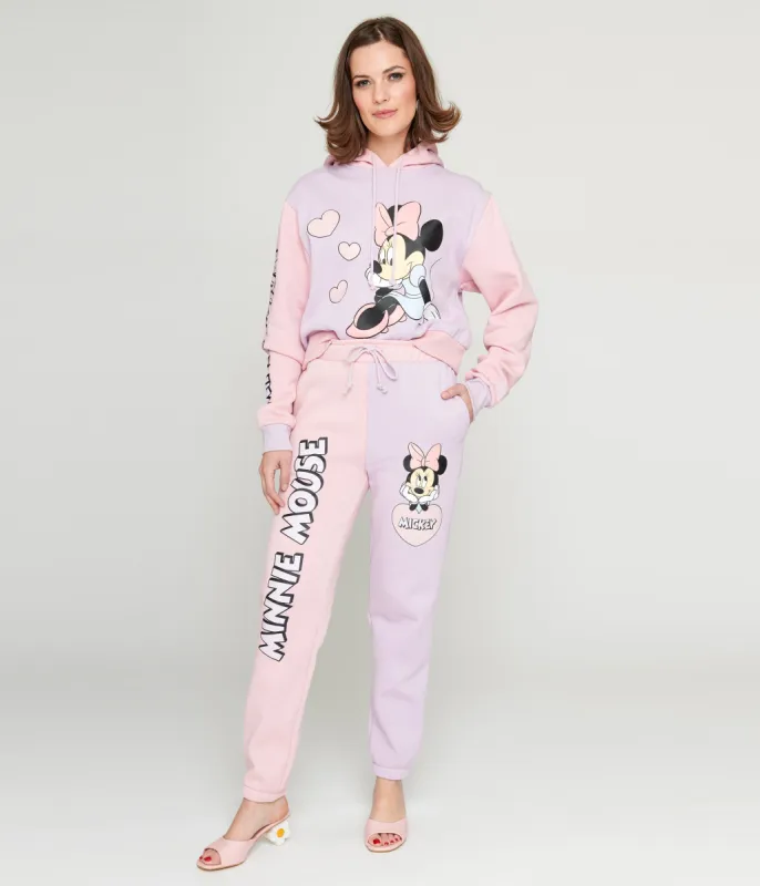 Cakeworthy Pink & Purple Colorblock Minnie Mouse Joggers sold by Unique Vintage