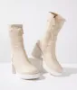 1970s Nude Platform Josephine Booties sold by Unique Vintage
