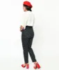 Collectif Black & White Polka Dot Belted Thea Pants sold by Unique Vintage