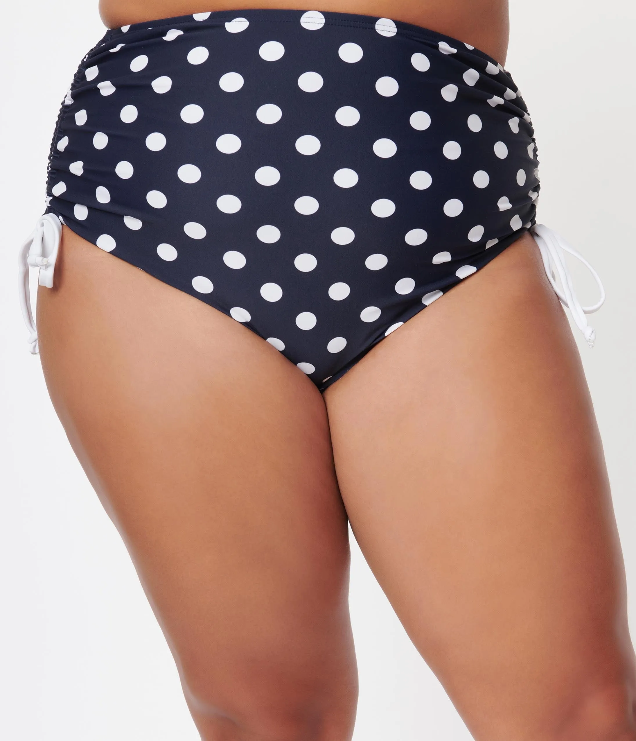 Unique Vintage Plus Size Navy & White Polka Dot Provincetown Swim Bottom sold by Unique Vintage product image thumbnail 2