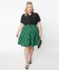 Unique Vintage Green & Black Plaid Swing Skirt sold by Unique Vintage