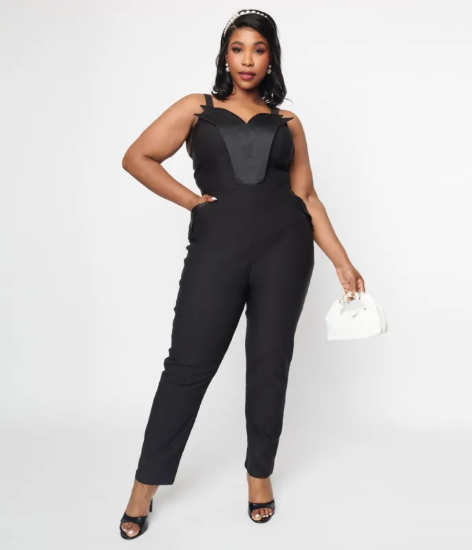 Black Tuxedo Jumpsuit sold by Unique Vintage