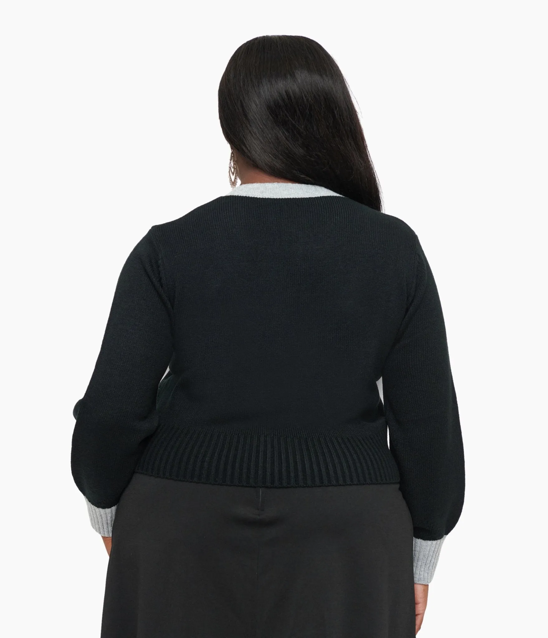 Smak Parlour Plus Size 1960s Black & Silver Celestial Embroidered Cropped Cardigan sold by Unique Vintage product image thumbnail 2