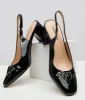 Unique Vintage Black Bat Leatherette Slingback Heels sold by Unique Vintage