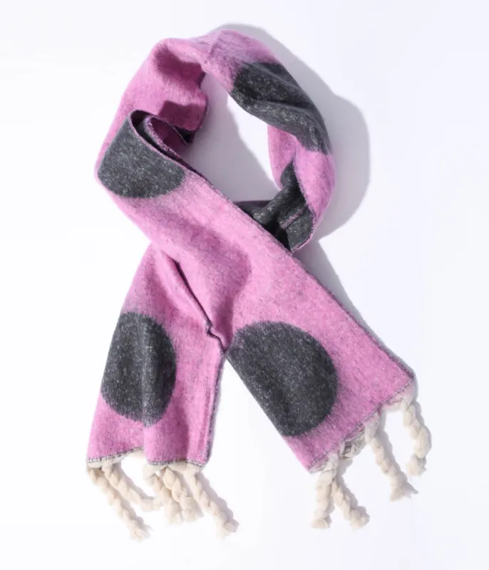 Pink & Grey Large Polka Dot Scarf sold by Unique Vintage