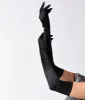 Black Satin 23'' Opera Length Gloves sold by Unique Vintage