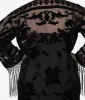 1920s Black Devore Velvet Lattice Scarf Coat sold by Unique Vintage