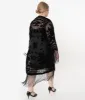 1920s Black Devore Velvet Lattice Scarf Coat sold by Unique Vintage