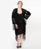 1920s Black Devore Velvet Lattice Scarf Coat sold by Unique Vintage