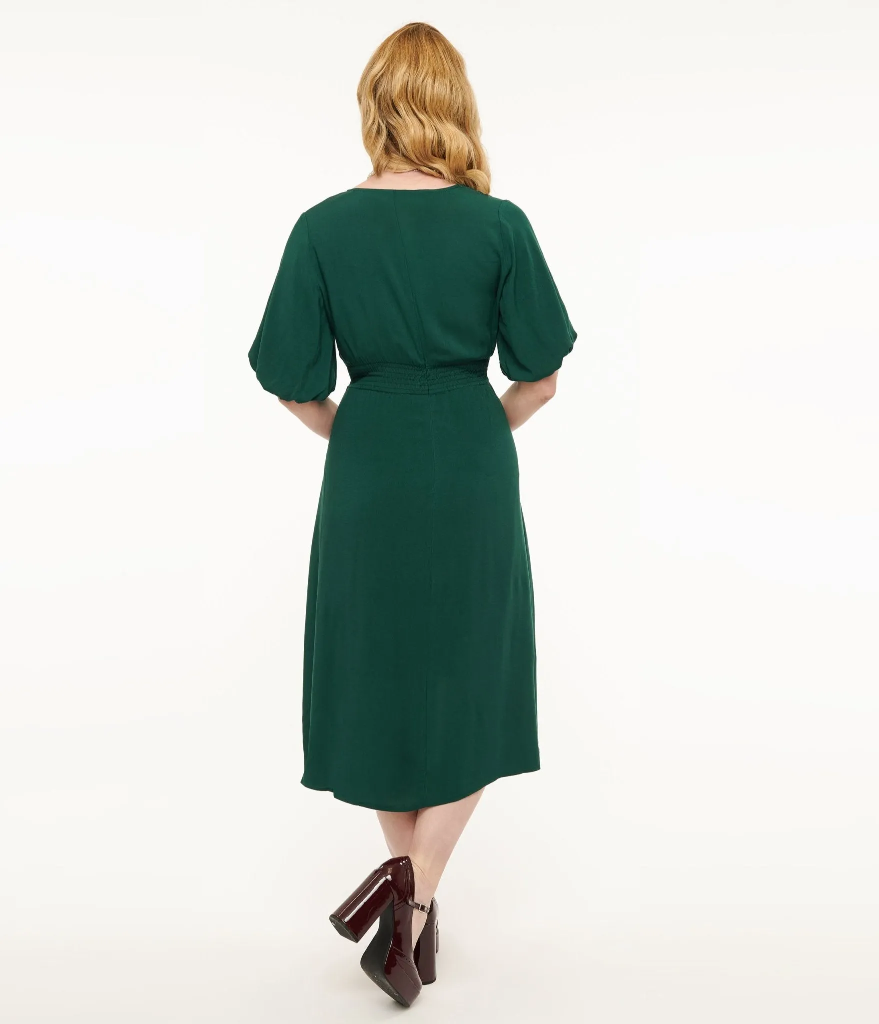 Forest Green Midi Dress sold by Unique Vintage product image thumbnail 2