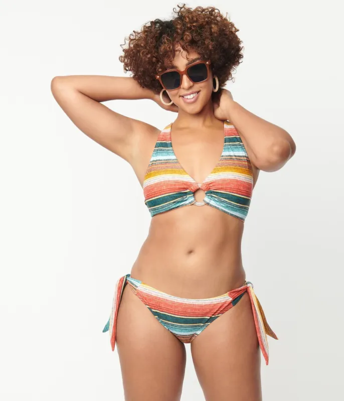 Unique Vintage 1970s Serape Stripe Sweet & Sash-y Swim Bottom sold by Unique Vintage