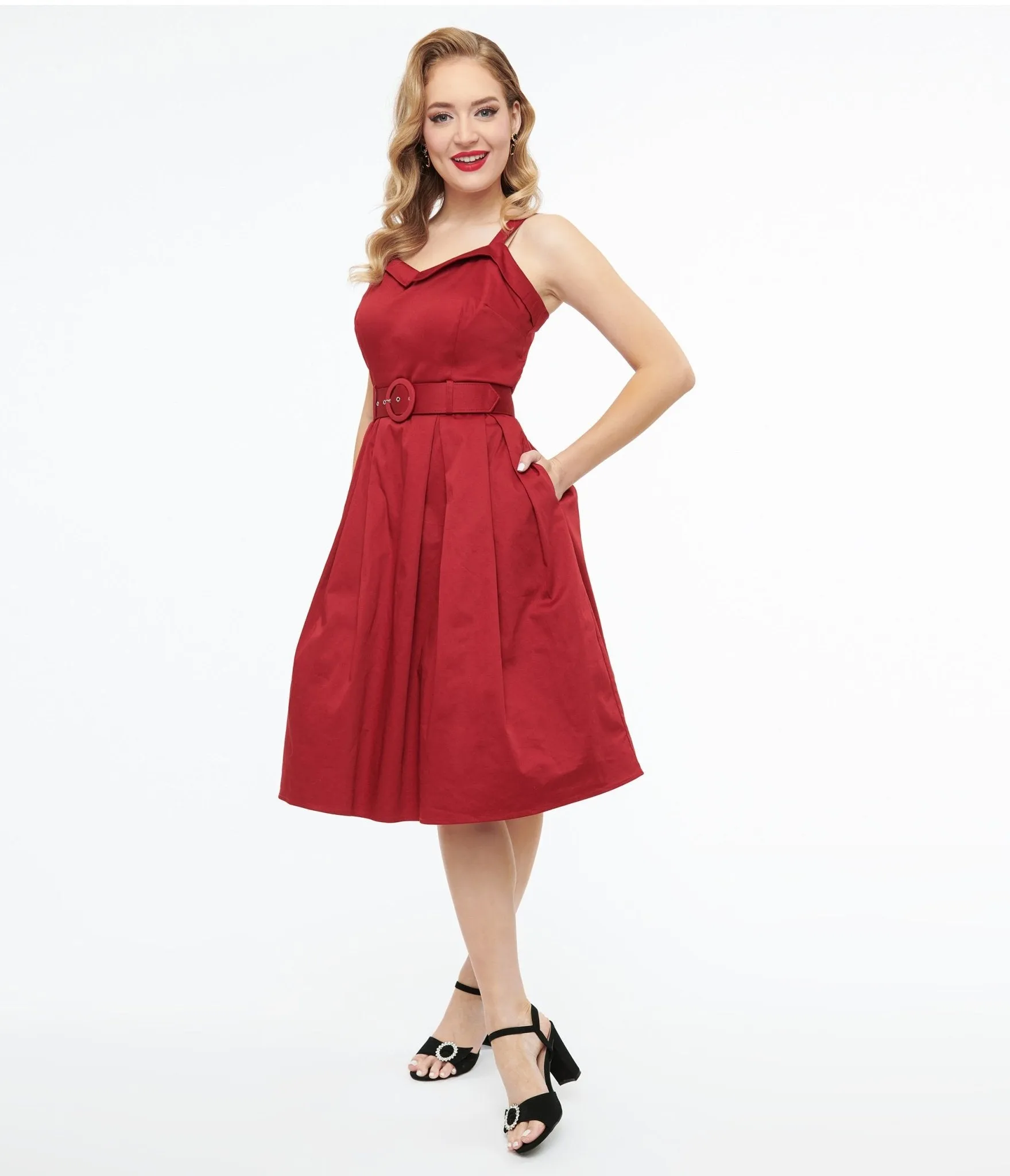Collectif 1950s Red Dorothy Swing Dress sold by Unique Vintage product image thumbnail 3