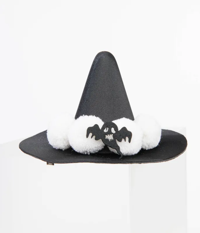 Unique Vintage Black & White Witch Hat Hair Clip sold by Unique Vintage