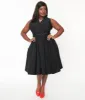 Plus Size Black Collared Jani Swing Dress sold by Unique Vintage