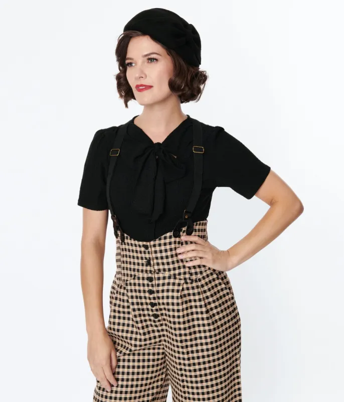 Unique Vintage Black Neck Tie Top sold by Unique Vintage