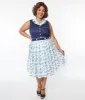 Unique Vintage Plus Size Navy Blue Shelby Romper sold by Unique Vintage