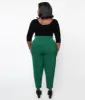 Unique Vintage Plus Size 1930s Emerald Front Pleat Pants sold by Unique Vintage