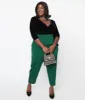 Unique Vintage Plus Size 1930s Emerald Front Pleat Pants sold by Unique Vintage