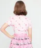 Barbie x Unique Vintage 1970s Pink Barbie Floral Print Bow Blouse sold by Unique Vintage