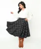 Black & Red Check Plaid Swing Skirt sold by Unique Vintage