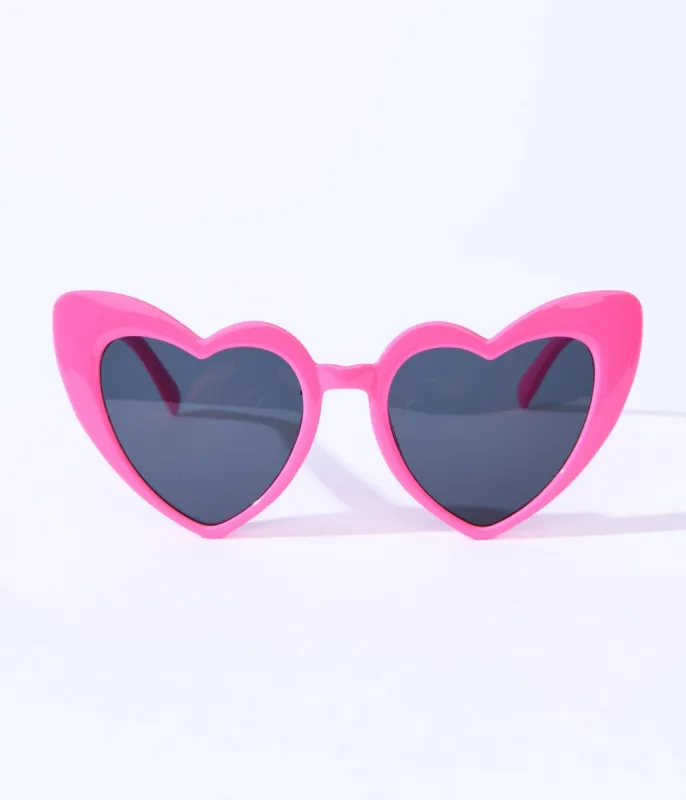 Unique Vintage Hot Pink Heart Sunglasses sold by Unique Vintage