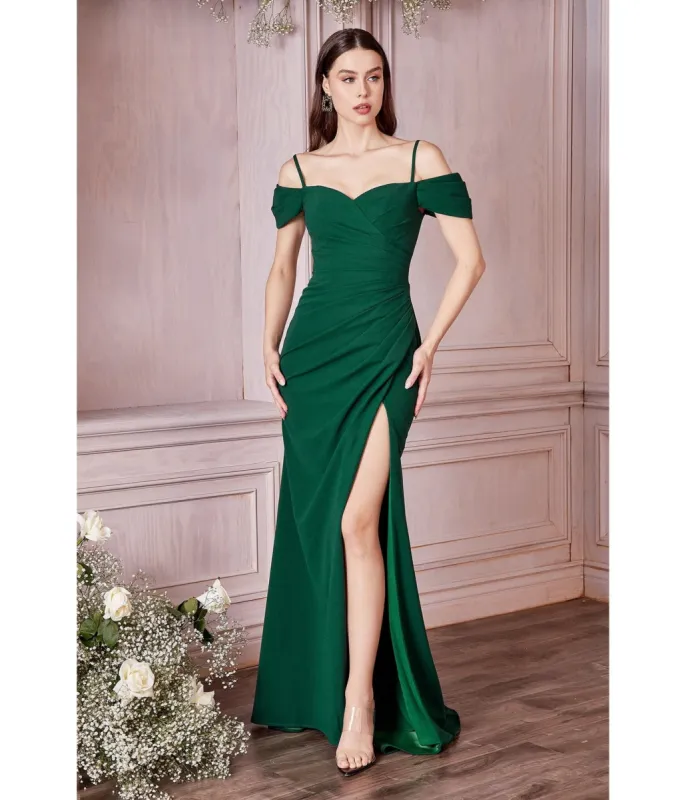 Cinderella Divine  Emerald Regal Off Shoulder Bridesmaid Dress sold by Unique Vintage