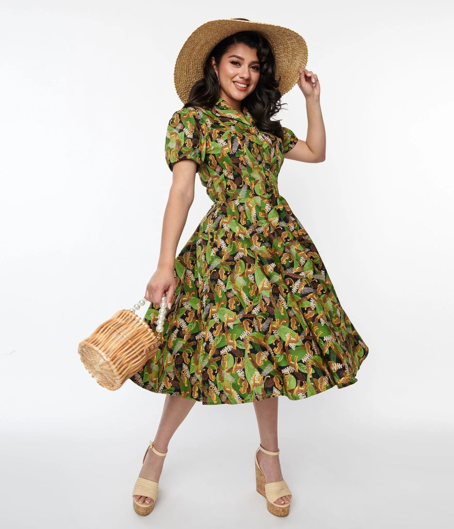 Magnolia Place Black Jungle Mona Swing Dress sold by Unique Vintage product image thumbnail 4