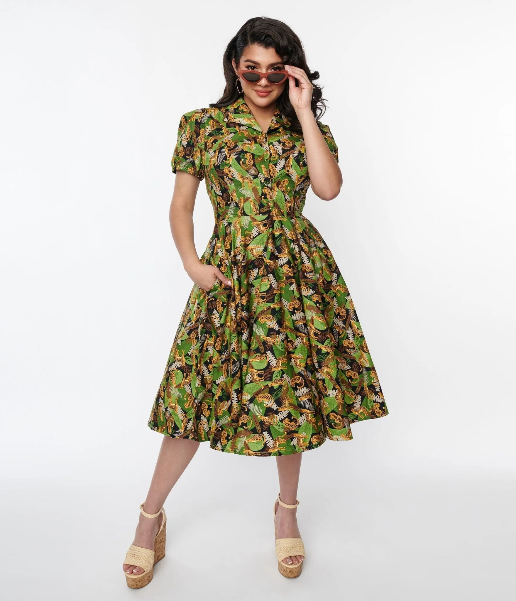 Magnolia Place Black Jungle Mona Swing Dress sold by Unique Vintage product image thumbnail 5