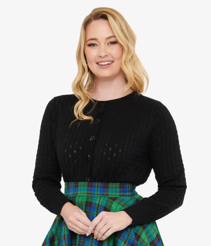 Royal Monk 1950s Black Katie Cardigan sold by Unique Vintage