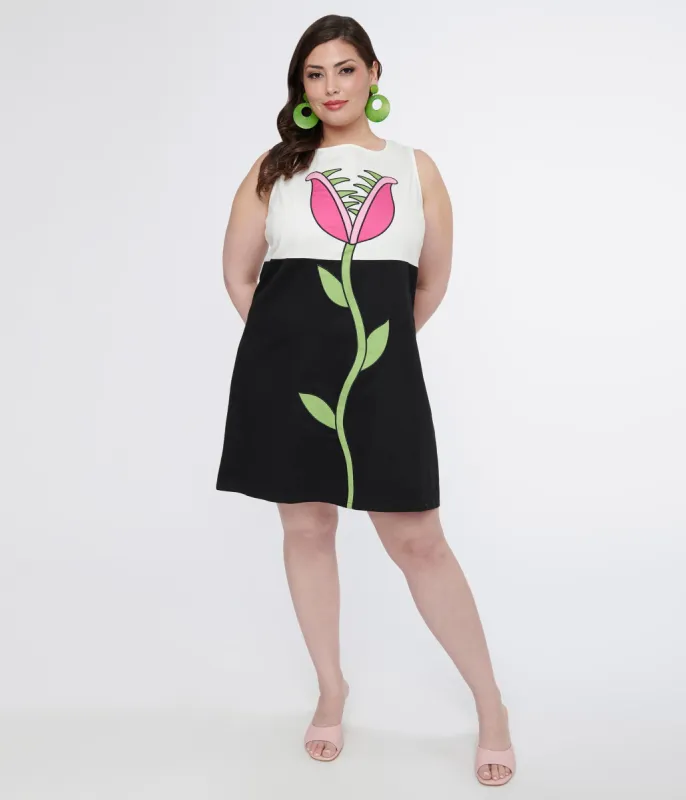 Smak Parlour Plus Size 1960s Venus Flytrap Shift Dress sold by Unique Vintage