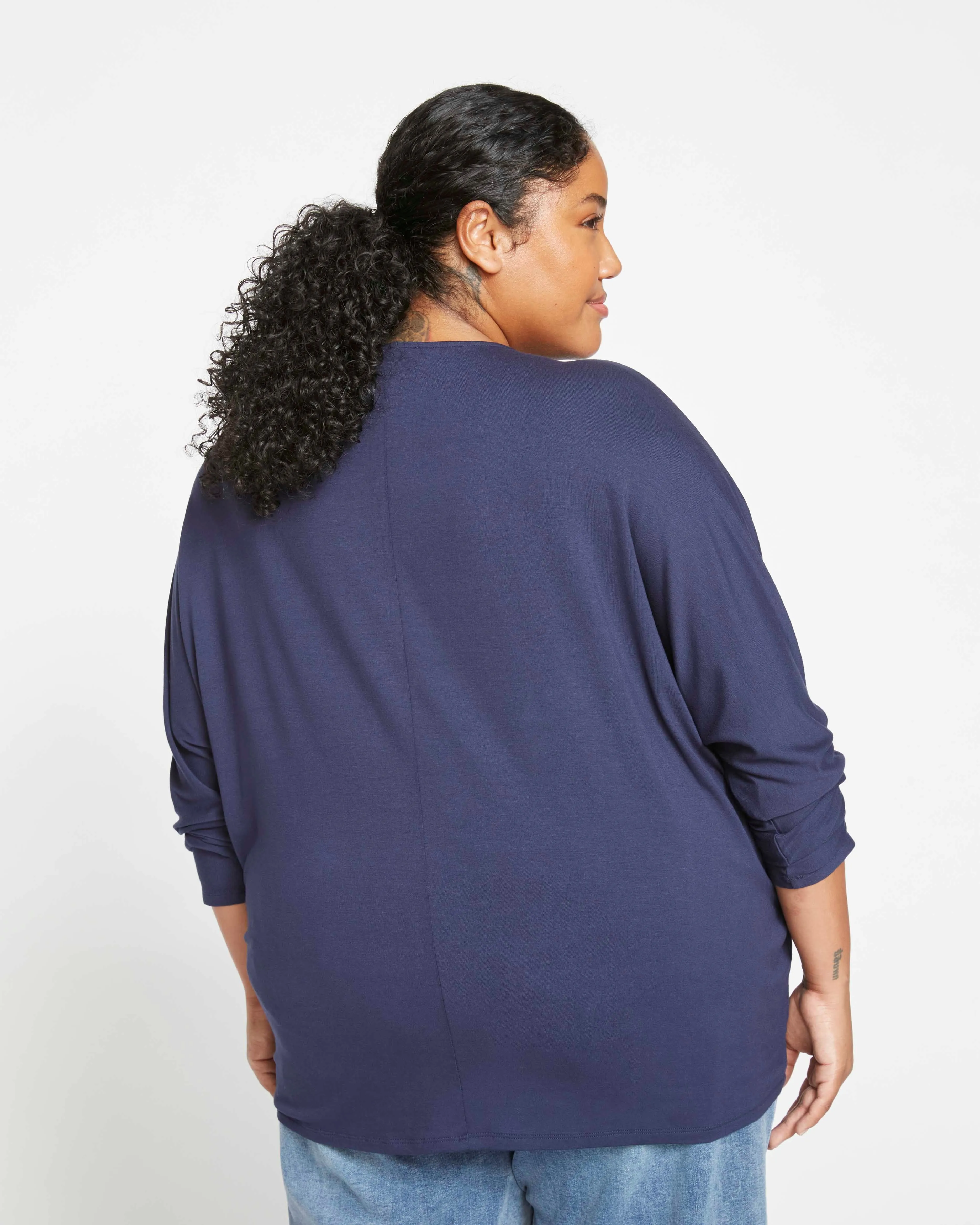 Liquid Jersey Crew Neck Dolman Top - Navy sold by Universal Standard product image thumbnail 4