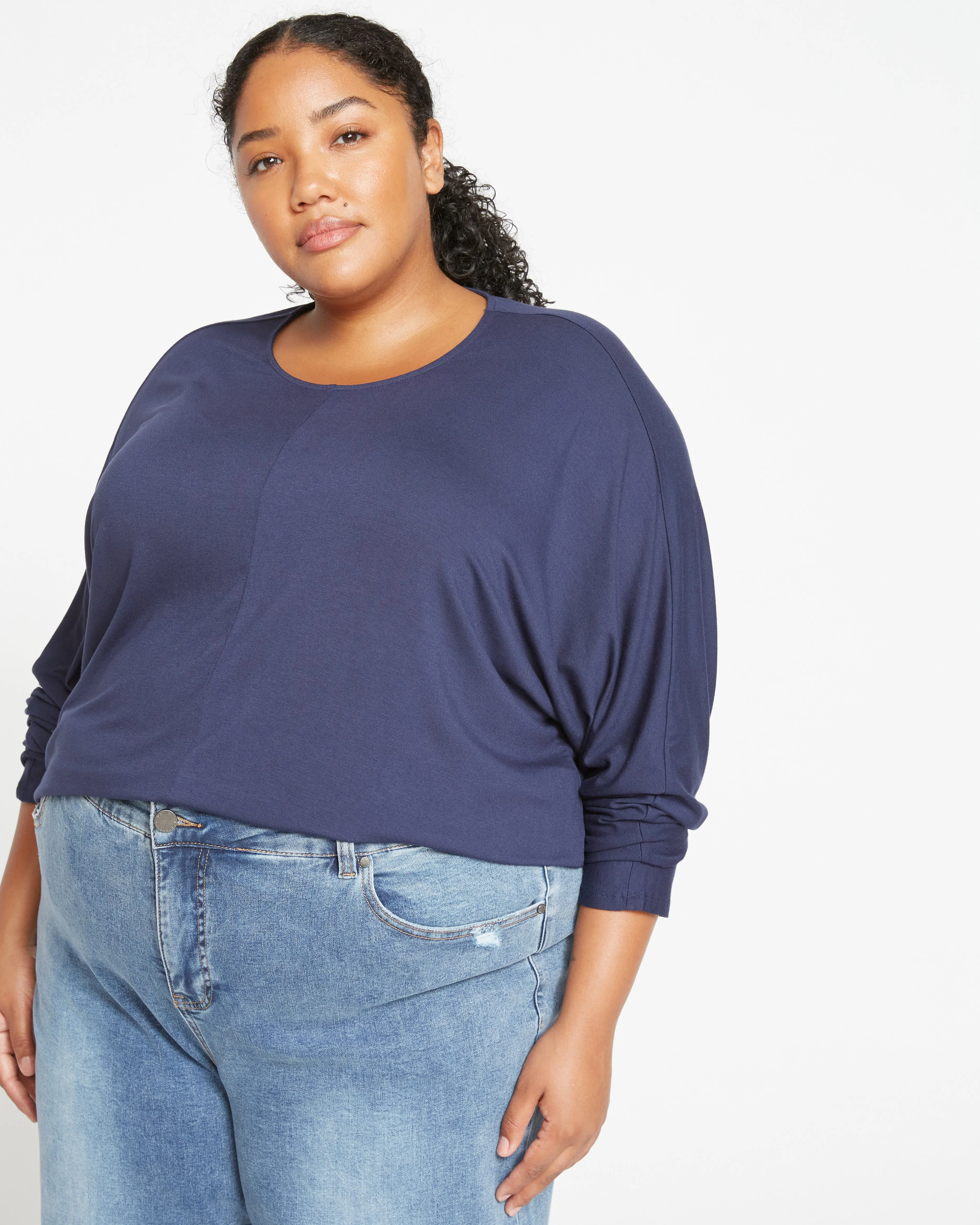 Liquid Jersey Crew Neck Dolman Top - Navy sold by Universal Standard product image thumbnail 2