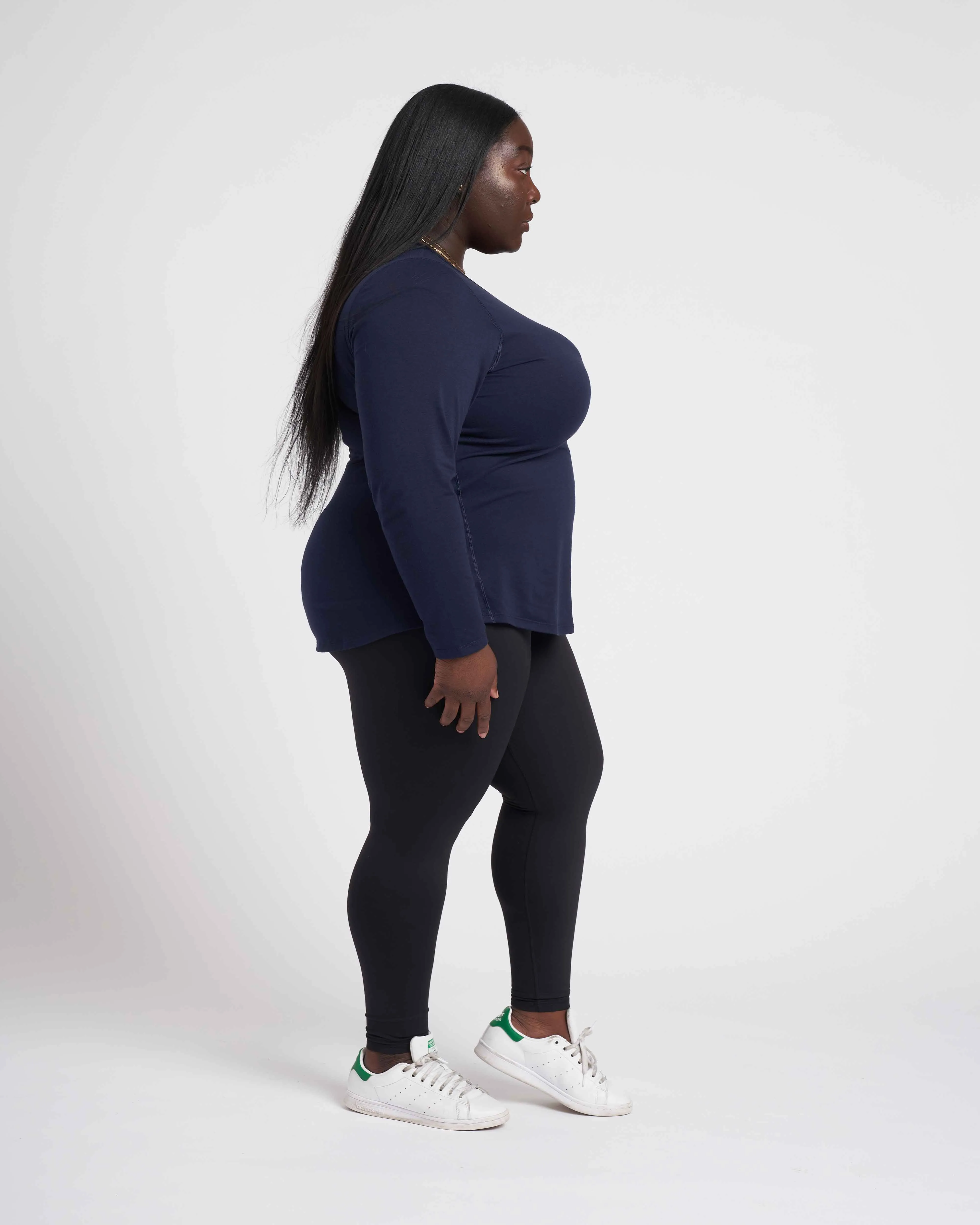 Mia Long Sleeve Movement Tee - Navy sold by Universal Standard product image thumbnail 3