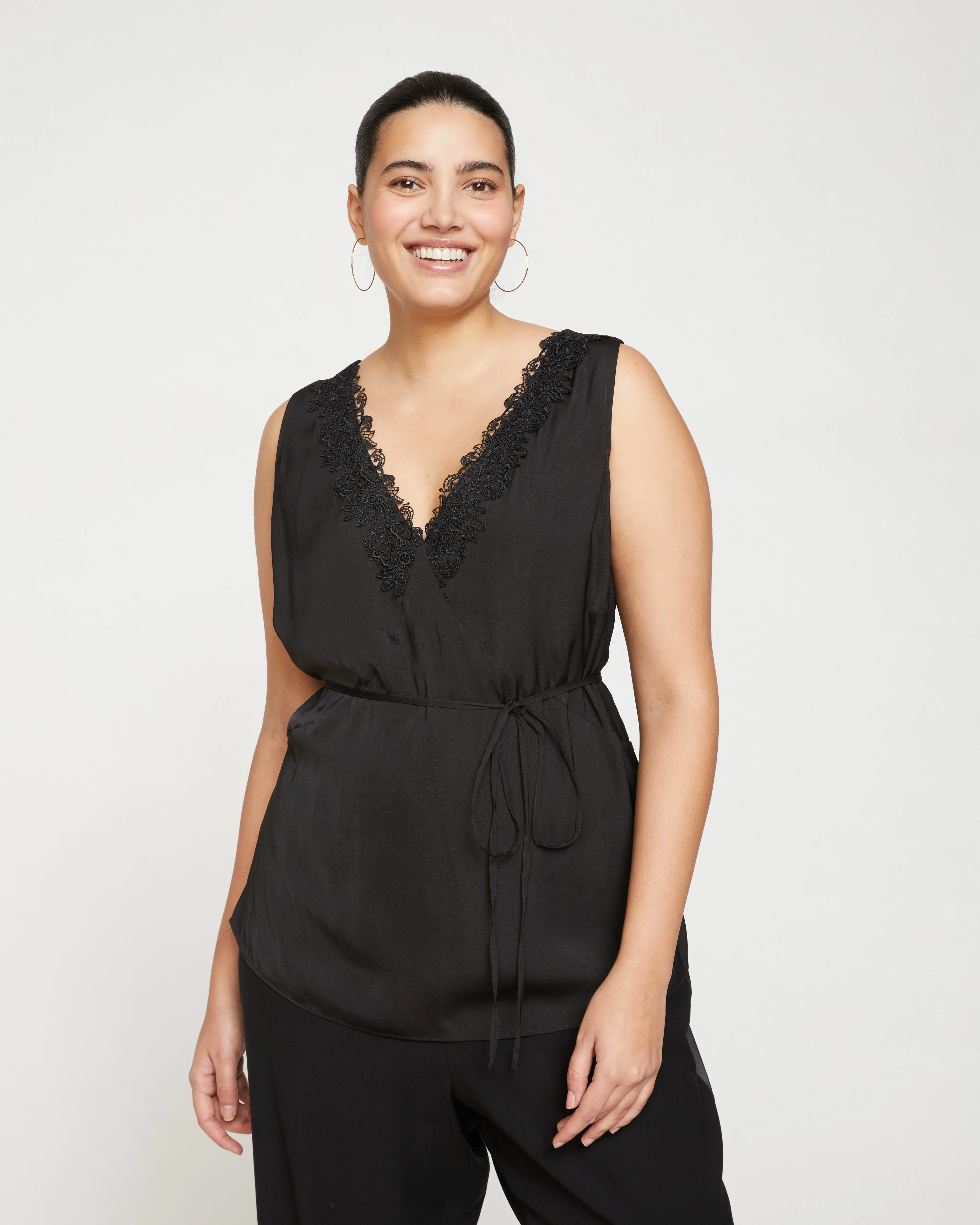 Starry Satin Top - Black sold by Universal Standard product image thumbnail 2