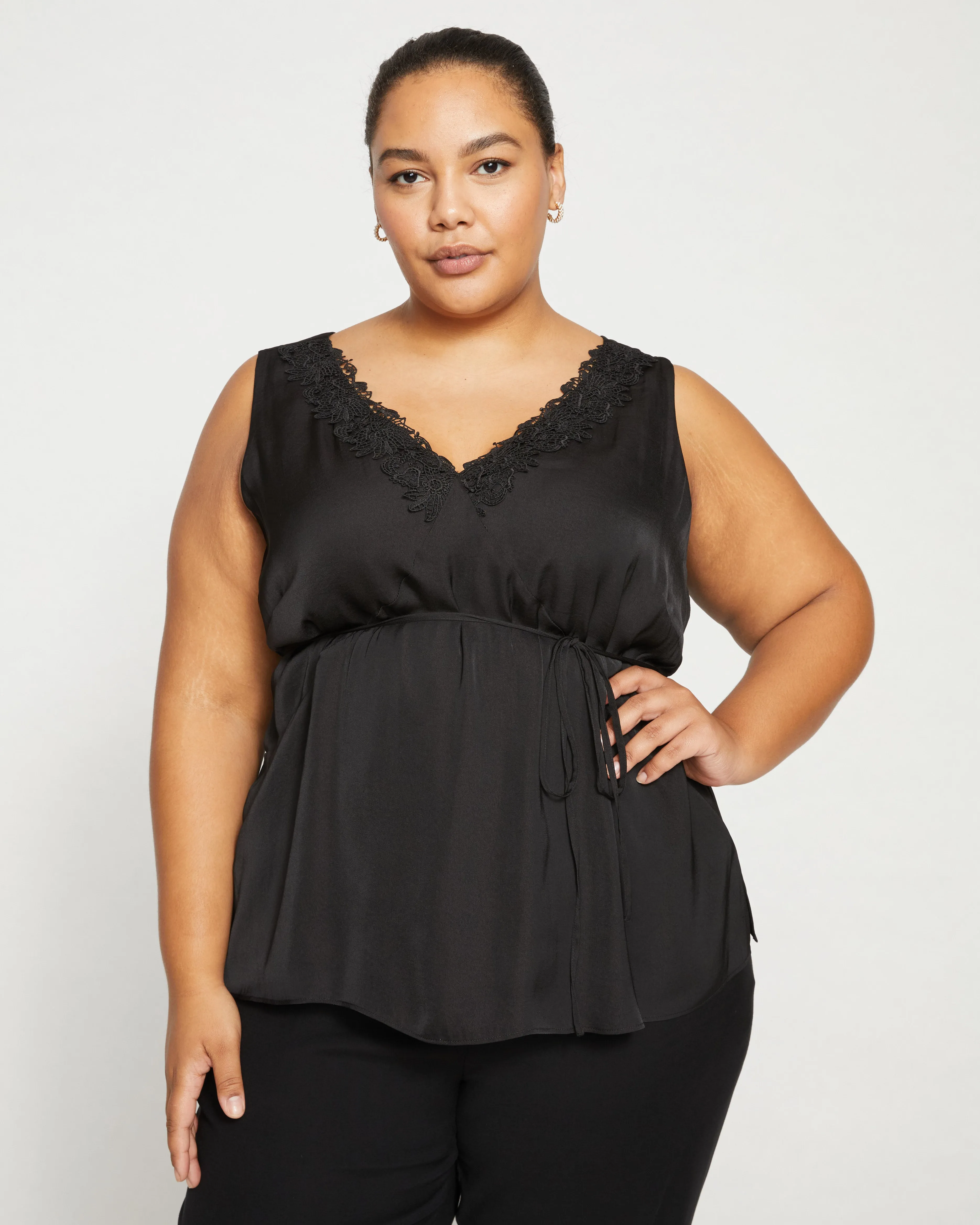 Starry Satin Top - Black sold by Universal Standard product image thumbnail 4