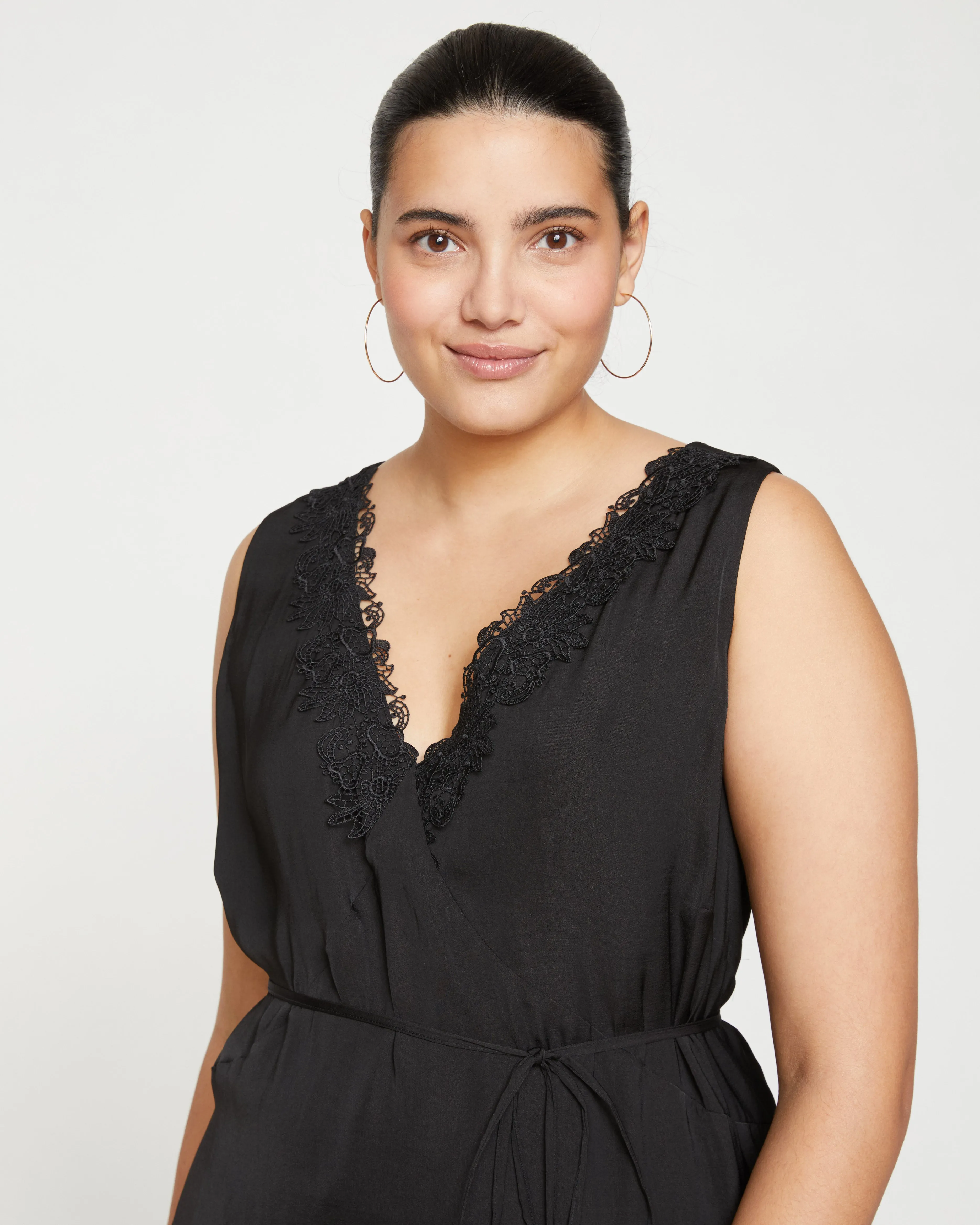 Starry Satin Top - Black sold by Universal Standard