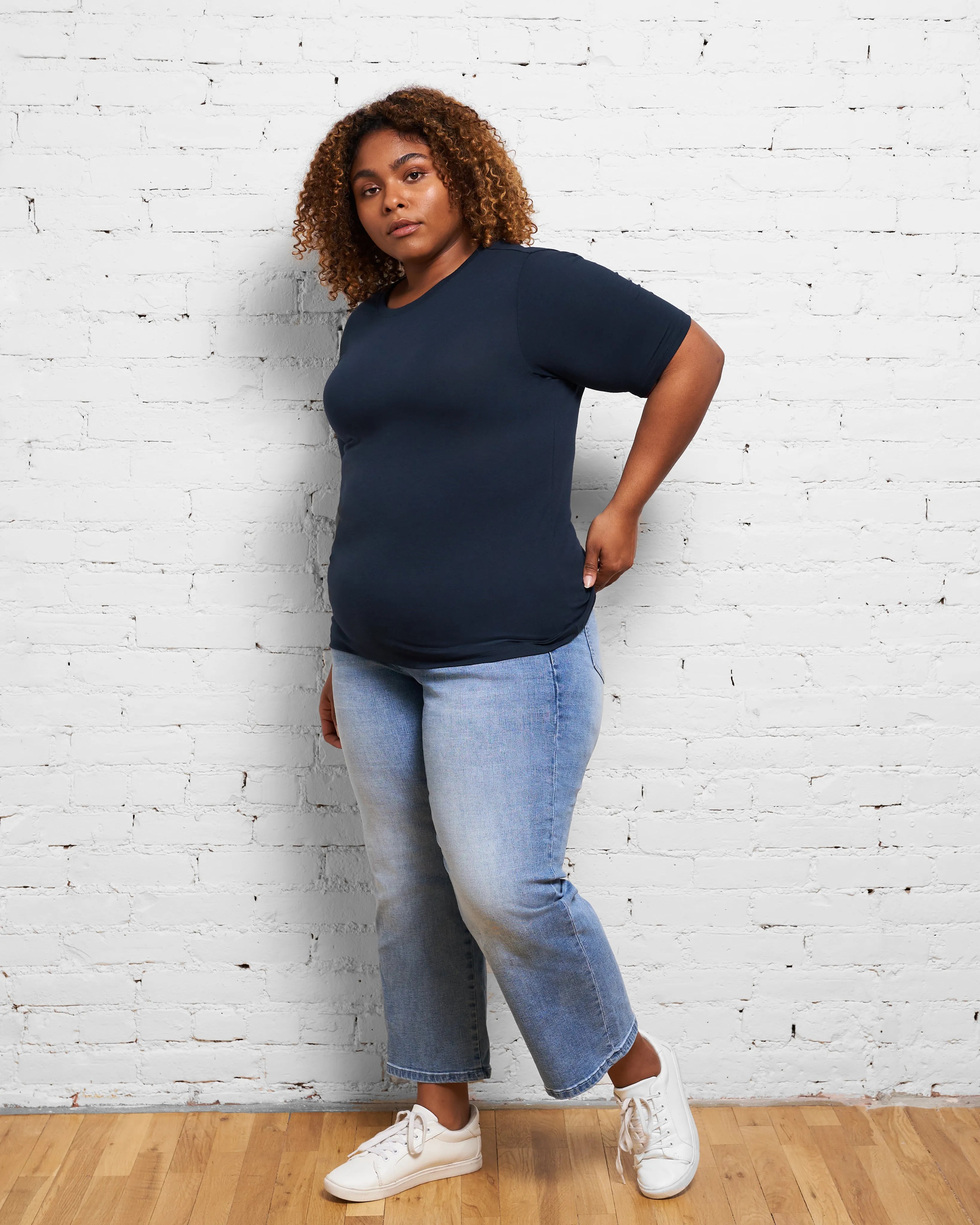 Maia Stovepipe Sleeve Tee - Navy sold by Universal Standard product image thumbnail 3