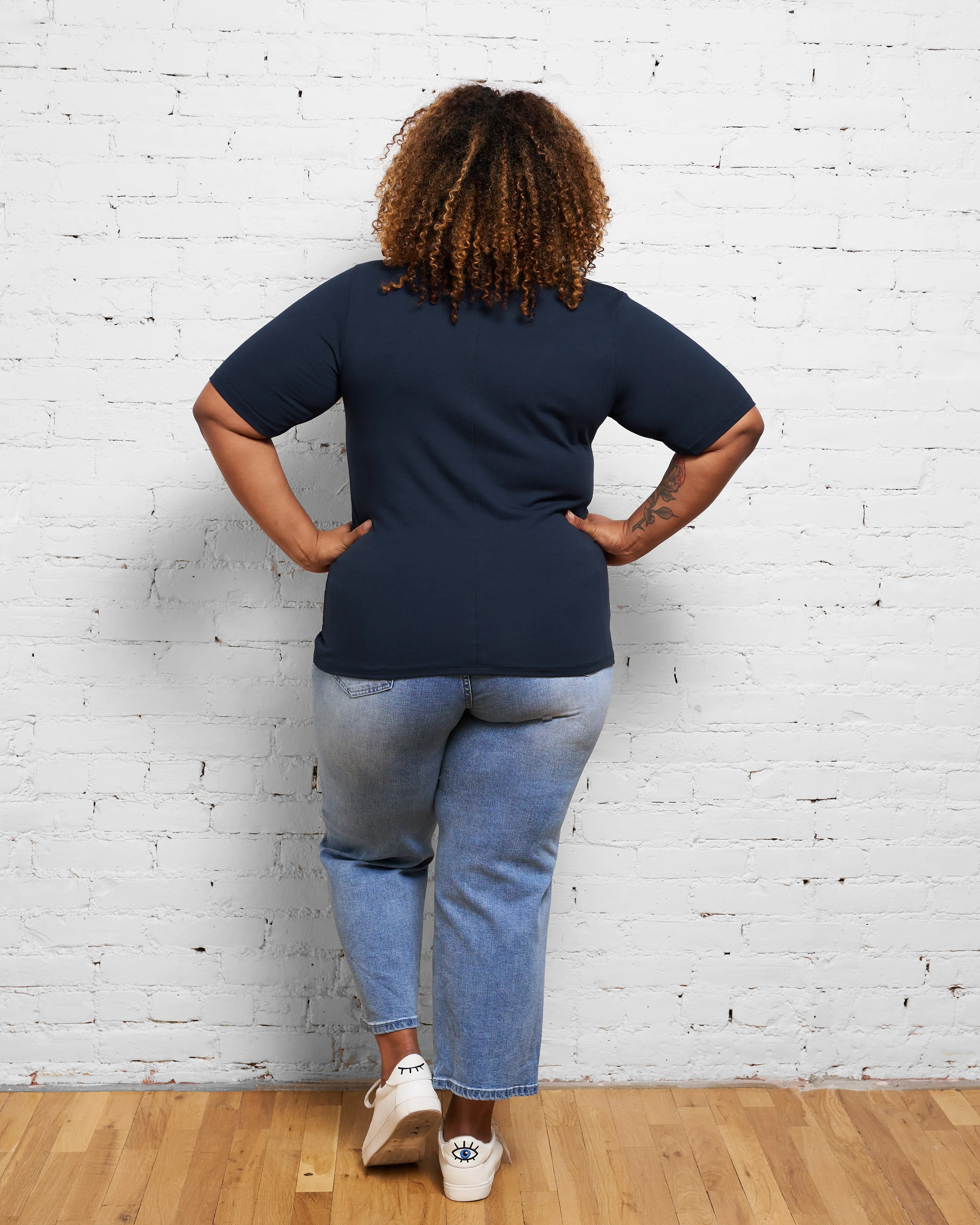 Maia Stovepipe Sleeve Tee - Navy sold by Universal Standard product image thumbnail 4