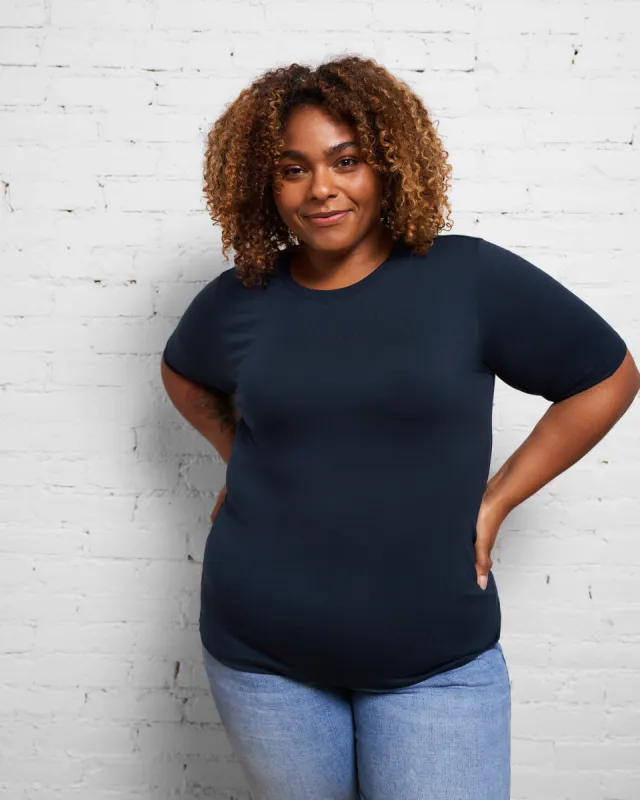 Maia Stovepipe Sleeve Tee - Navy sold by Universal Standard