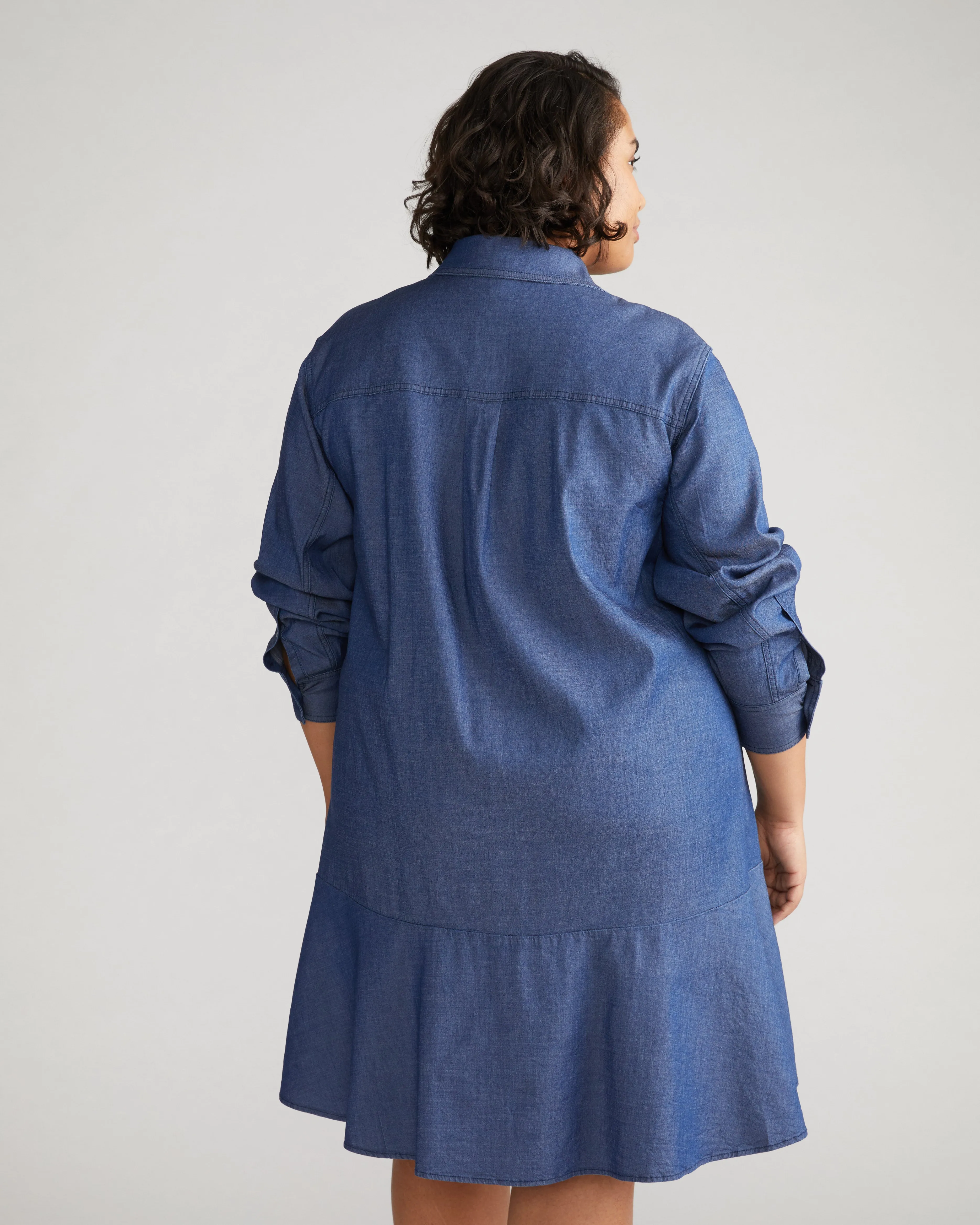 Perfect Tencel Chambray Drop Waist Shirtdress - Midnight Blue sold by Universal Standard product image thumbnail 3
