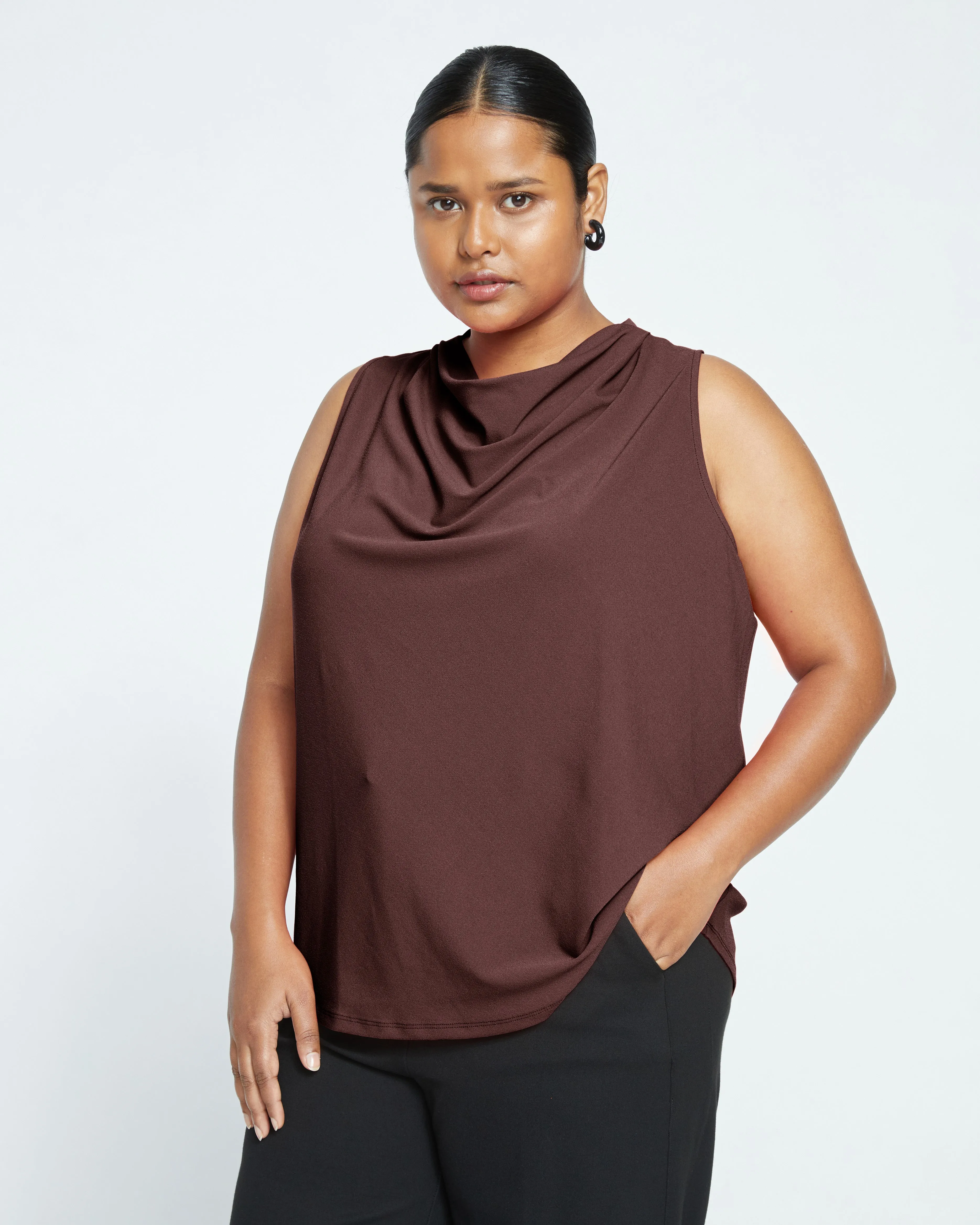 Crepe Jersey Cowl Tank Blouse - Brulee sold by Universal Standard product image thumbnail 2