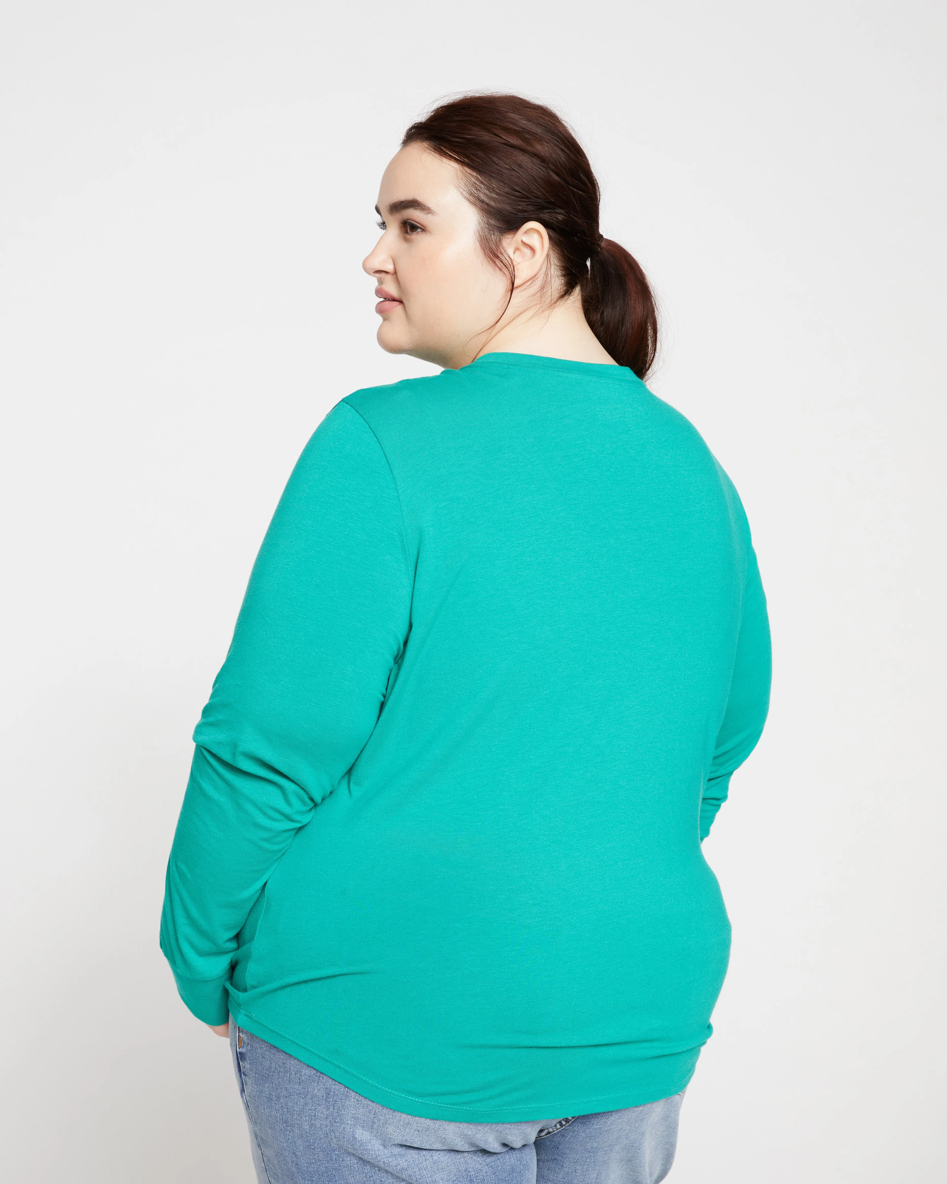 Long Sleeve V Rex - Green Lake sold by Universal Standard product image thumbnail 4