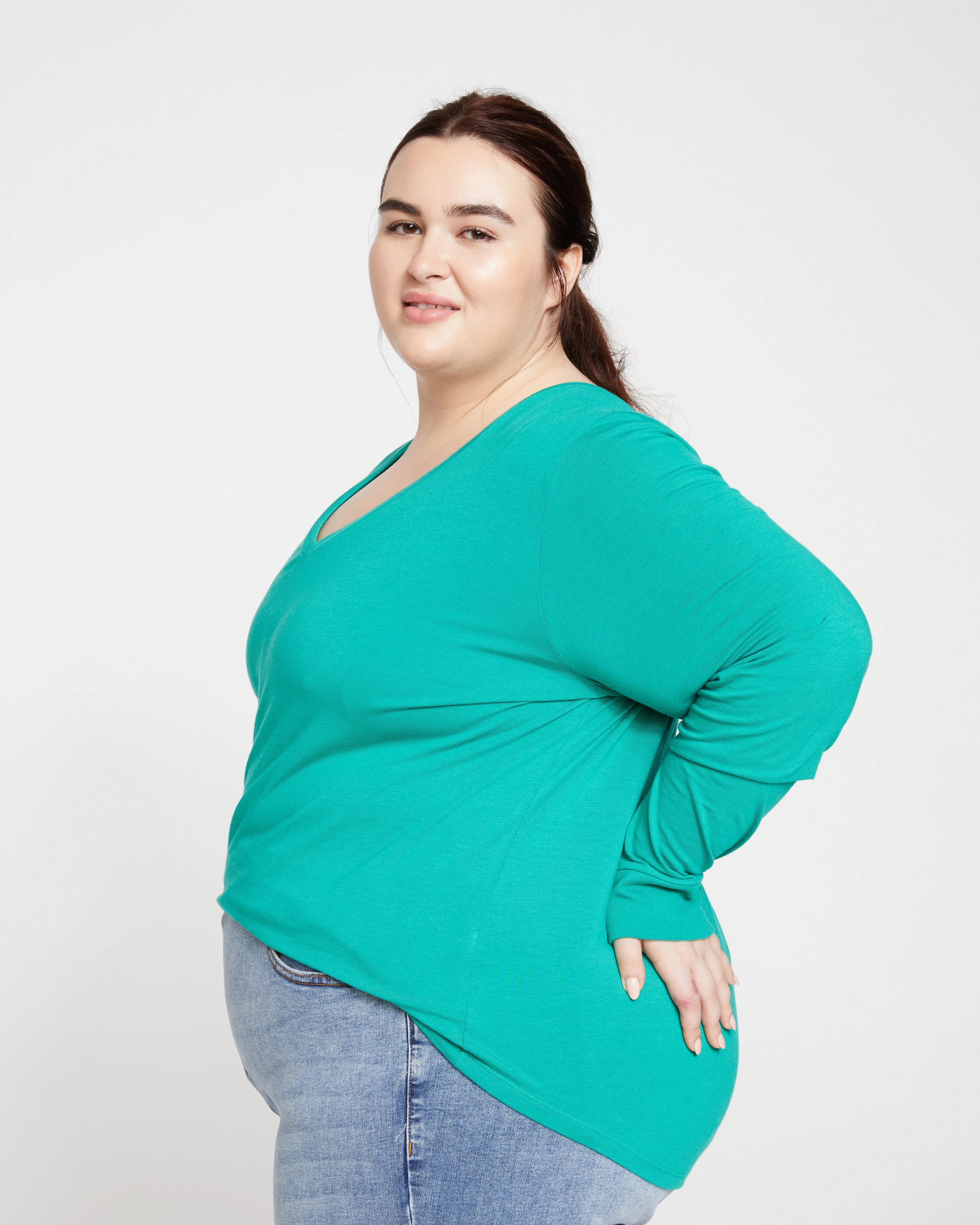 Long Sleeve V Rex - Green Lake sold by Universal Standard product image thumbnail 2