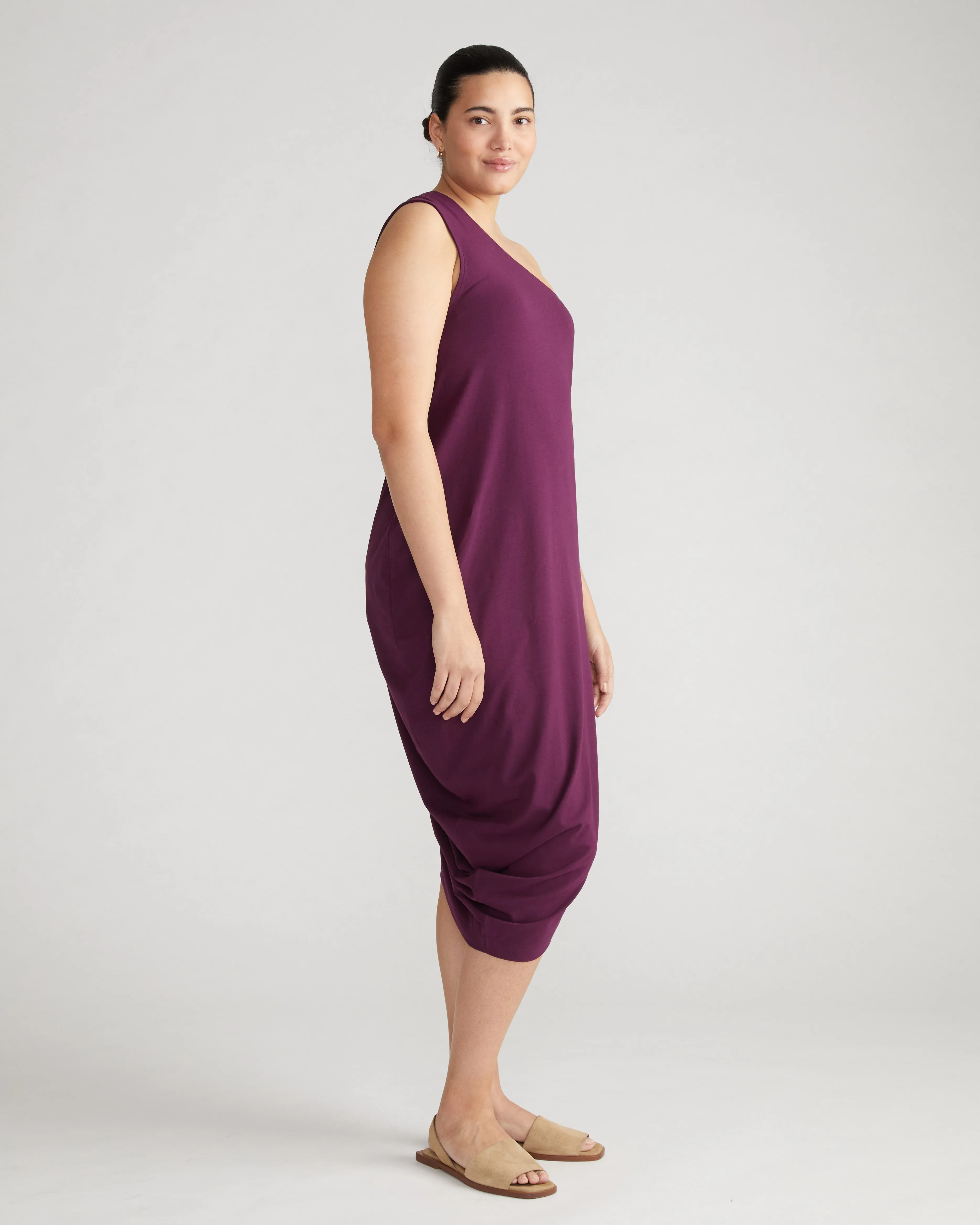 Iconic Geneva One Shoulder Dress - Deep Pansy sold by Universal Standard product image thumbnail 4