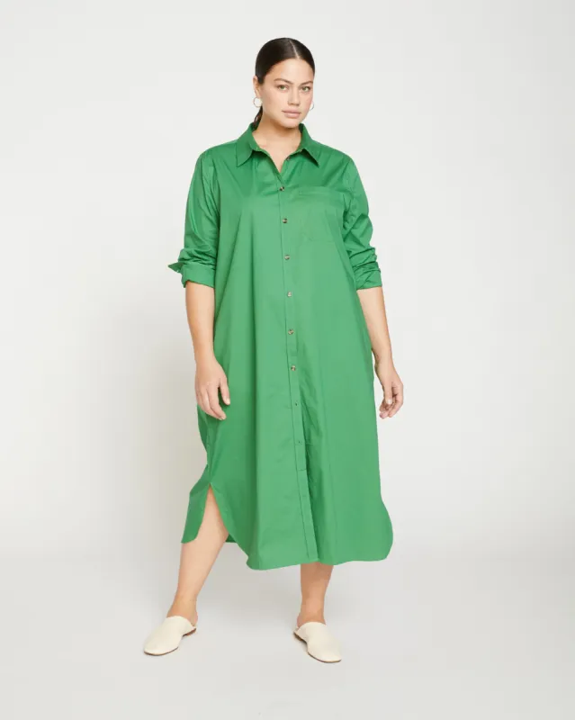 Odeon Stretch Poplin Shirtdress - Spearmint Candy sold by Universal Standard