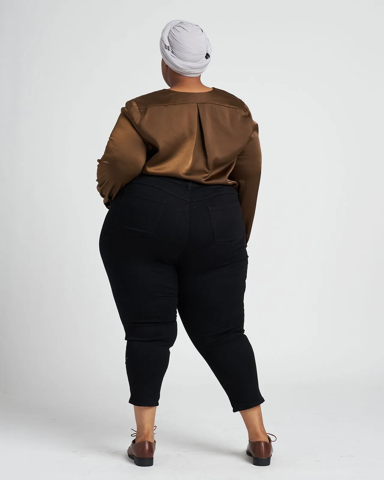 Eva Long Sleeve Satin V Neck Blouse - Caramel sold by Universal Standard product image thumbnail 4