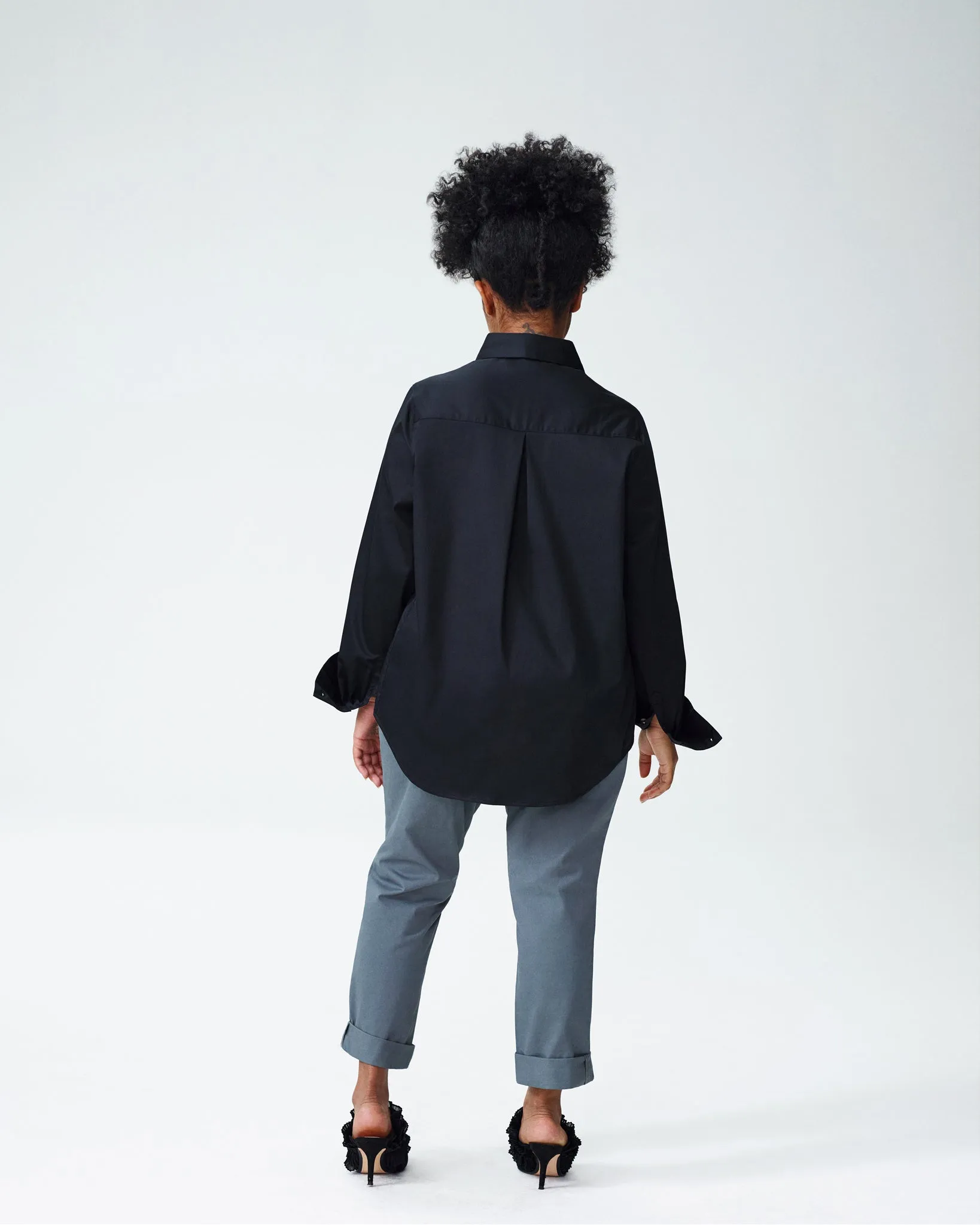 Elbe Popover Stretch Poplin Shirt Petite Fit - Black sold by Universal Standard product image thumbnail 4