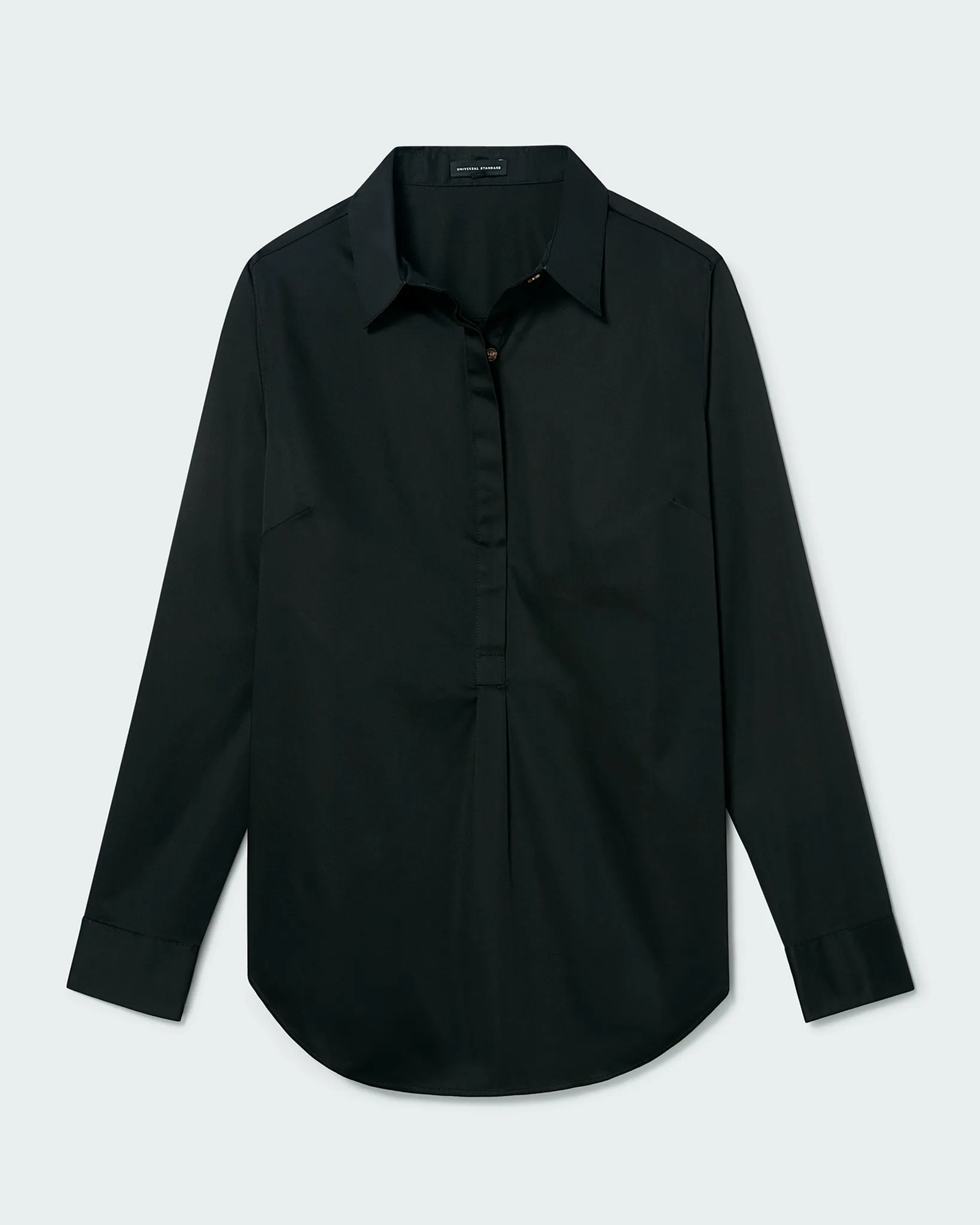 Elbe Popover Stretch Poplin Shirt Petite Fit - Black sold by Universal Standard product image thumbnail 2