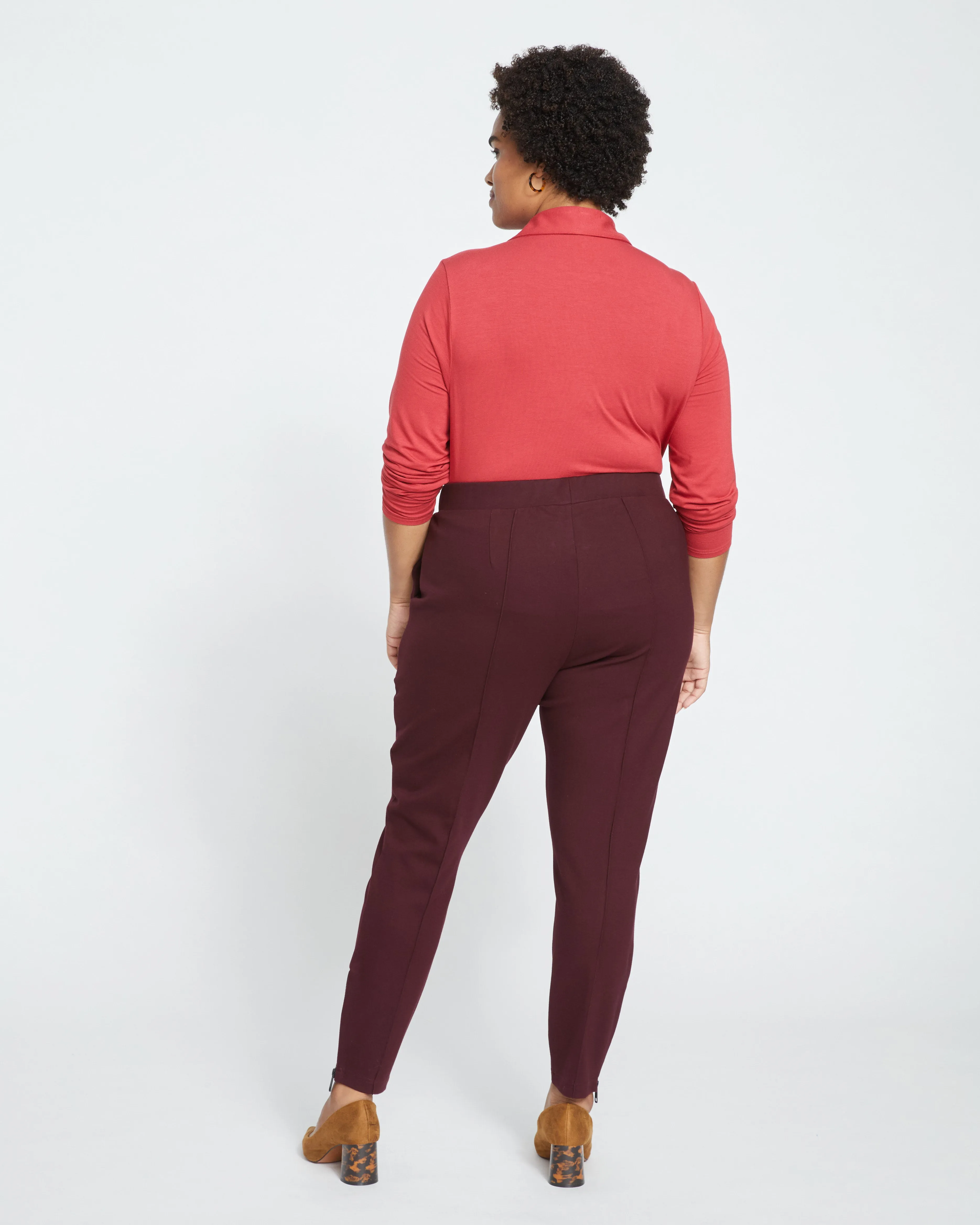 Moro Pintuck Pocket Ponte Pants - Black Cherry sold by Universal Standard product image thumbnail 5